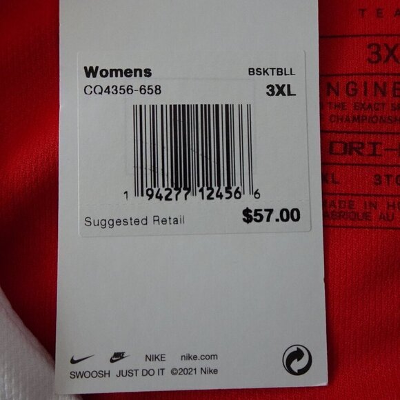 Nike Basketball Jersey Women's Size 3XL Red Sleeveless Sports Activewear - Picture 7 of 8